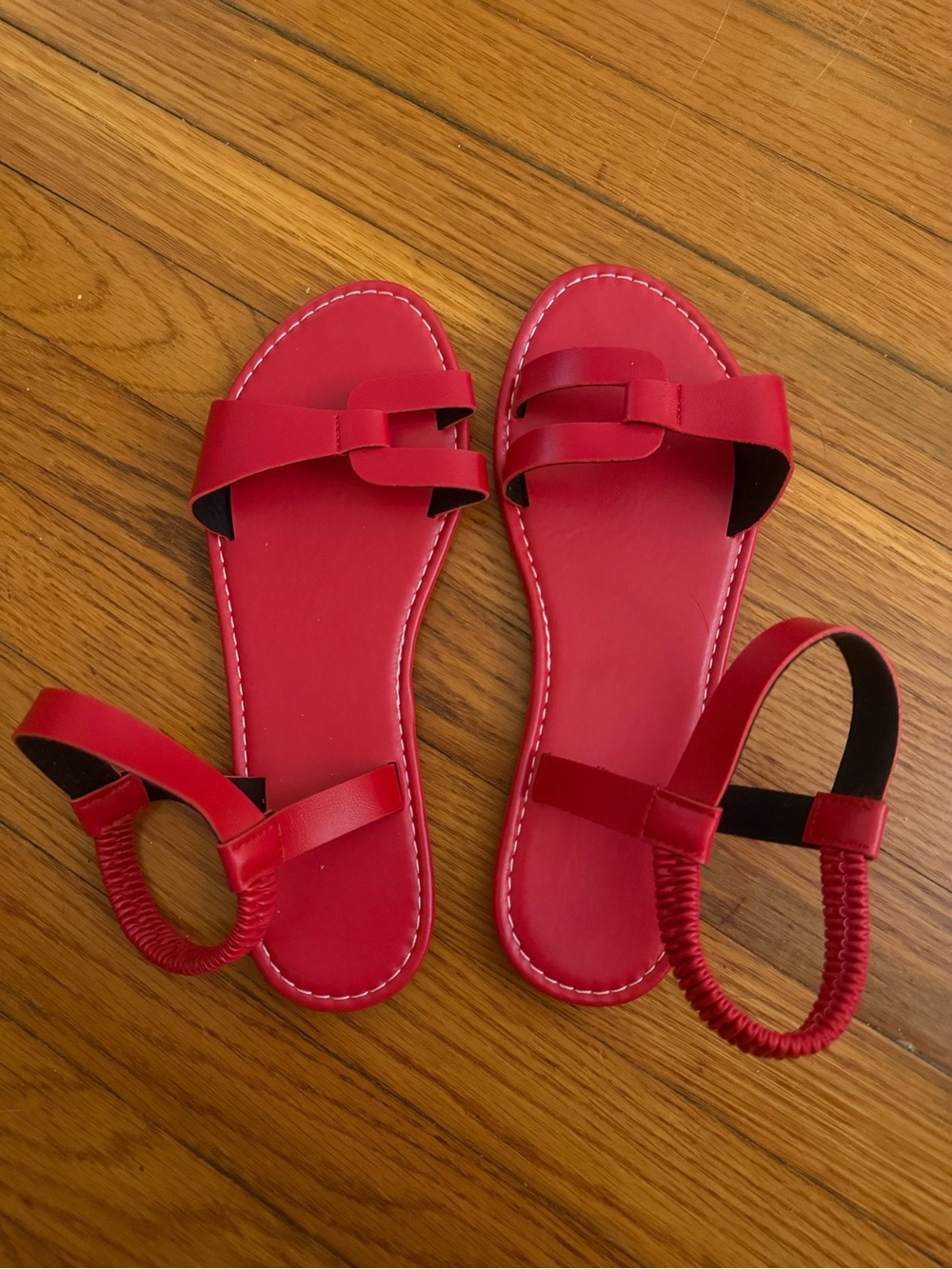 Women’s Red Strappy Flat Sandals